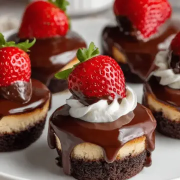 Chocolate Covered Strawberry Mini Cheesecakes
