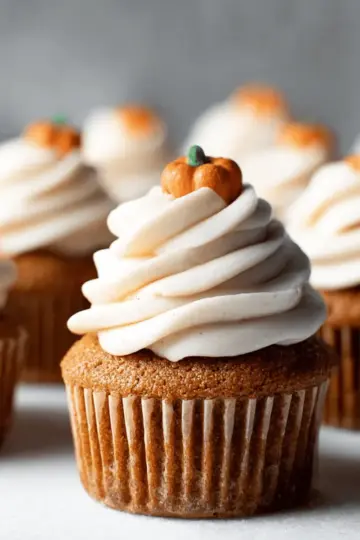 Pumpkin Cupcakes with Cream Cheese Frosting