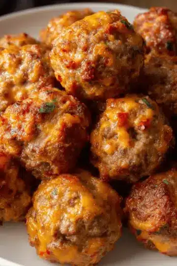 Cheesy Sausage and Rotel Balls