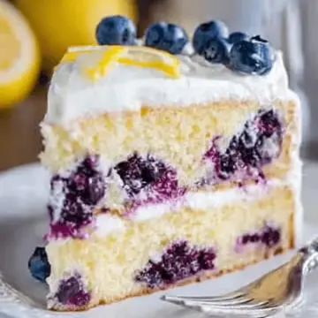 Lemon Blueberry Cake with Whipped Lemon Cream Frosting