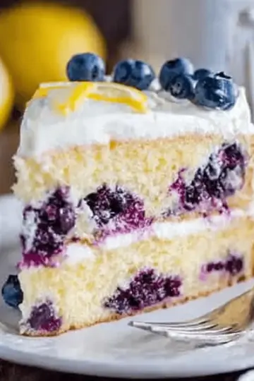 Lemon Blueberry Cake with Whipped Lemon Cream Frosting