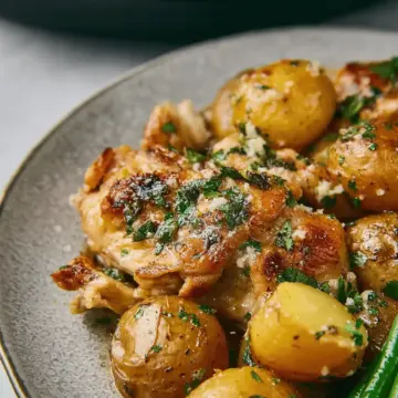 Slow Cooker Parmesan Garlic Chicken and Potatoes
