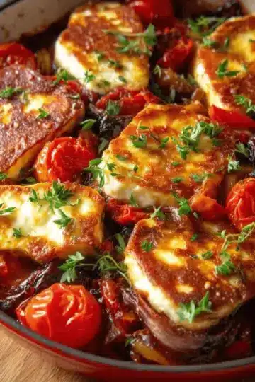 Mediterranean Tomato and Halloumi Bake