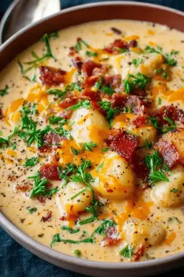 Bacon Cheddar Gnocchi Soup