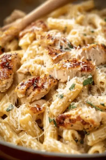 One Pot Creamy Parmesan Chicken Pasta