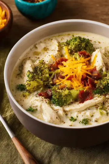 Slow-Cooker Loaded Broccoli & Chicken Soup