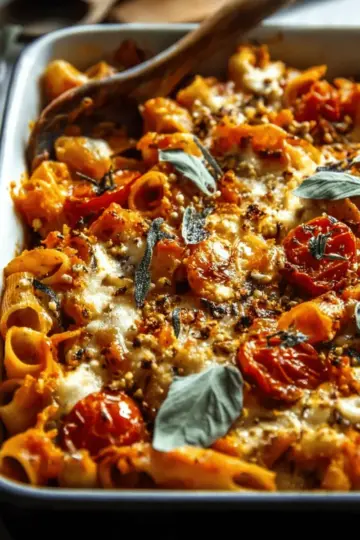 Pasta Bake with Pumpkin Tomato Sauce