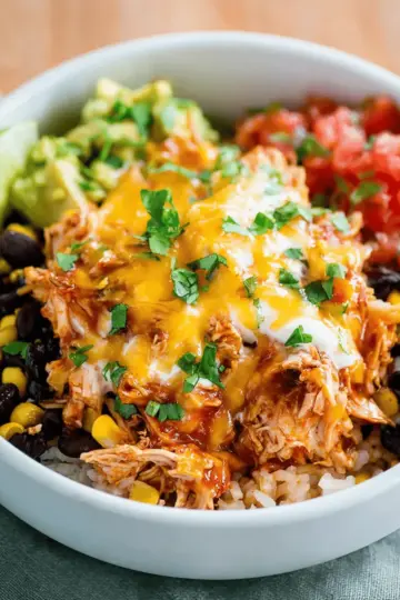 Slow Cooker Chicken Burrito Bowls