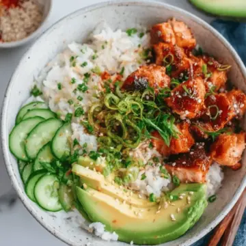 Spicy Salmon Bowls with Coconut Rice