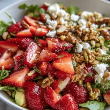 Strawberry Crunch Salad with Champagne Vinaigrette.