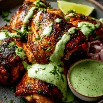 Peruvian Chicken with Green Sauce (Aji Verde)