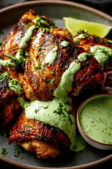 Peruvian Chicken with Green Sauce (Aji Verde)