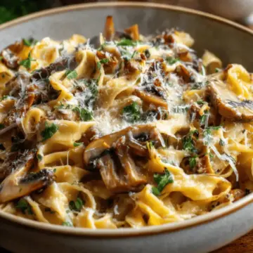 Caramelized Leek and Mushroom Gruyere Pasta
