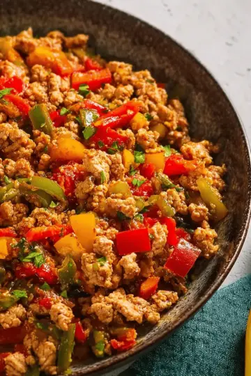 Mom's Ground Turkey and Peppers