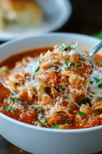 Crockpot Chicken Parmesan Soup (Slow Cooker)