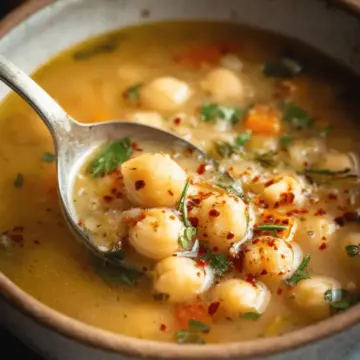 Vegan Garlic Chickpea Soup