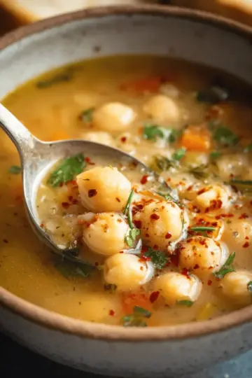 Vegan Garlic Chickpea Soup