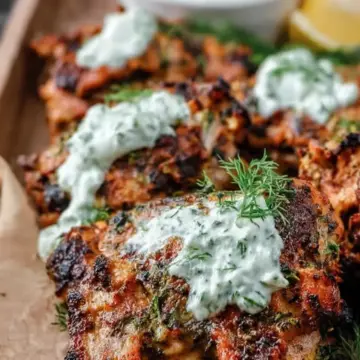 Mediterranean Grilled Chicken Thighs with Dill Yogurt Sauce