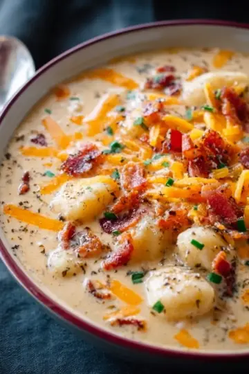 Bacon Cheddar Gnocchi Soup