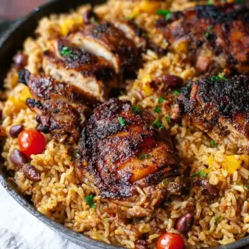 One Pot Caribbean Jerk Chicken & Rice