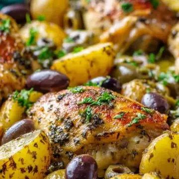 Sheet Pan Chicken and Potatoes with Olives and Herbes de Provence