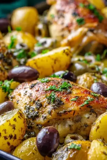 Sheet Pan Chicken and Potatoes with Olives and Herbes de Provence