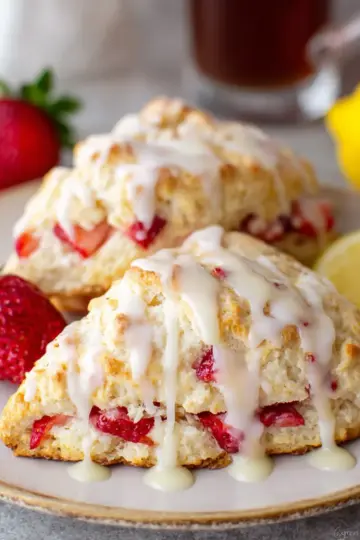Strawberry Lemon Cream Scones