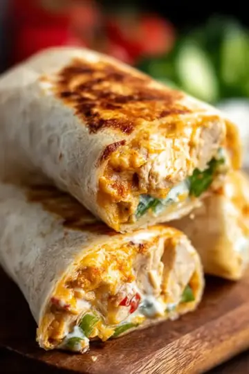 Cheesy Garlic Chicken Wraps