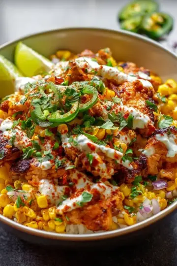 Street Corn Chicken Rice Bowl