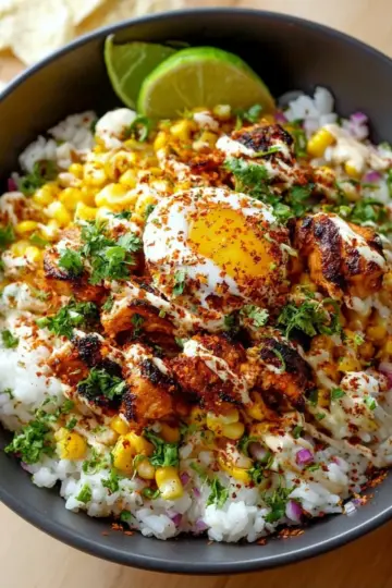 Street Corn Chicken Rice Bowl