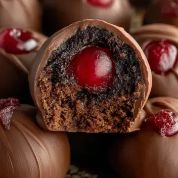 Chocolate Covered Cherry Brownie Bombs