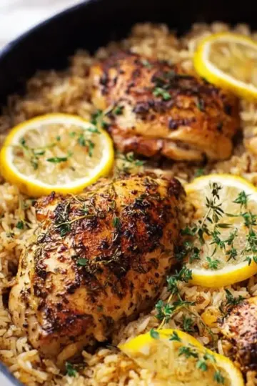 One Pot Lemon Herb Chicken and Rice