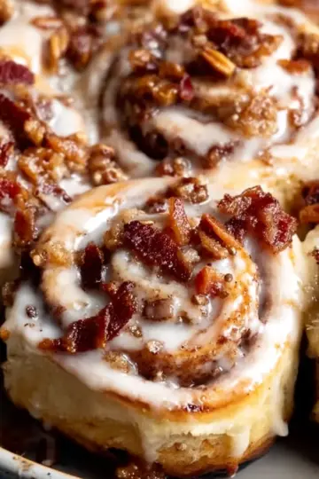 Bourbon Maple Bacon Cinnamon Rolls