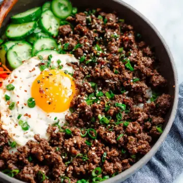 Korean Ground Beef and Rice Bowls