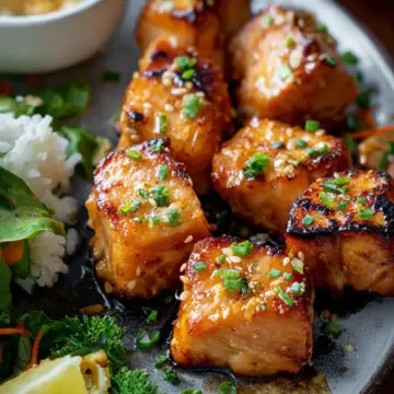 Air Fryer Bang Bang Salmon Bites