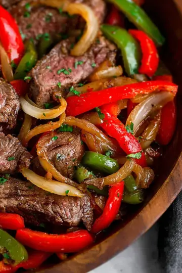Steak with Peppers and Onions