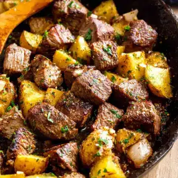 Garlic Butter Steak Bites and Potatoes Recipe