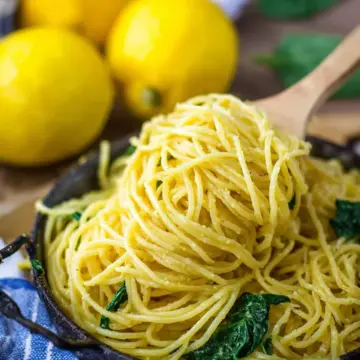 Lemon Spaghetti with Spinach