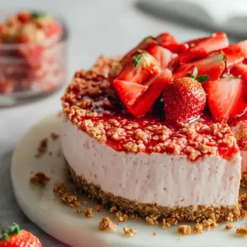 No-Bake Strawberry Crunch Cheesecake