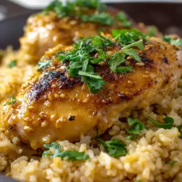 Oven Baked Honey Mustard Chicken and Rice