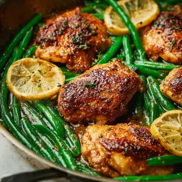 Lemon Garlic Butter Chicken and Green Beans Skillet