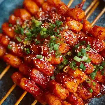 Korean Spicy Rice Cake Skewers