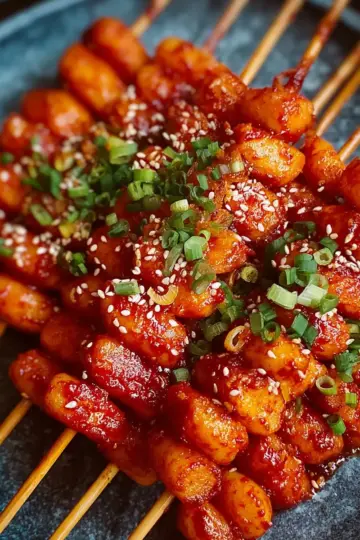 Korean Spicy Rice Cake Skewers
