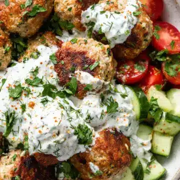 Greek Turkey Meatballs with Tzatziki