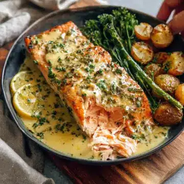 Baked Salmon with Amazing Lemon Sauce