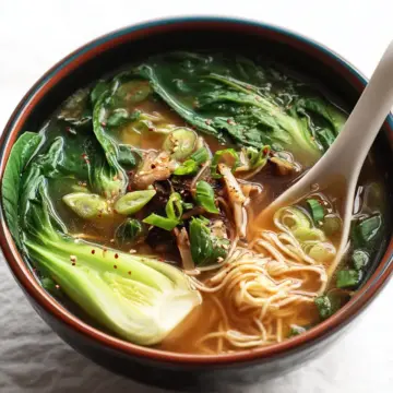 Ginger Garlic Noodle Soup with Bok Choy (Bok Choy Soup)