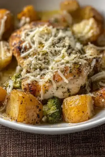 Slow Cooker Parmesan Garlic Chicken and Potatoes