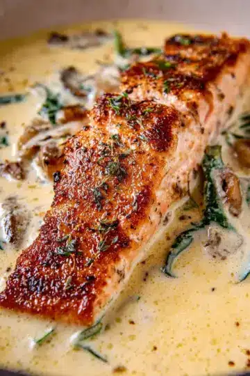 Tuscan Salmon with Parmesan Cream Sauce