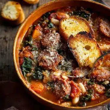 Ribollita Soup with Sausage & Toasted Bread
