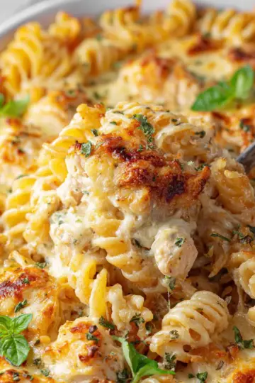 Garlic Parmesan Chicken Pasta Bake